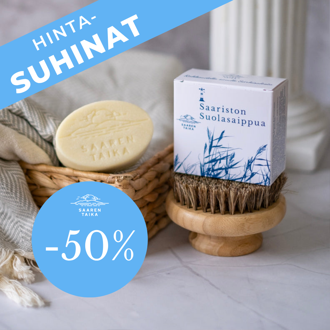 II quality Saariston Salt Soap®, suitable for e.g. for psoriatic skin, atopic and dry skin, moisturizing, fragrance-free, 120g - Saaren Taika 🇫🇮