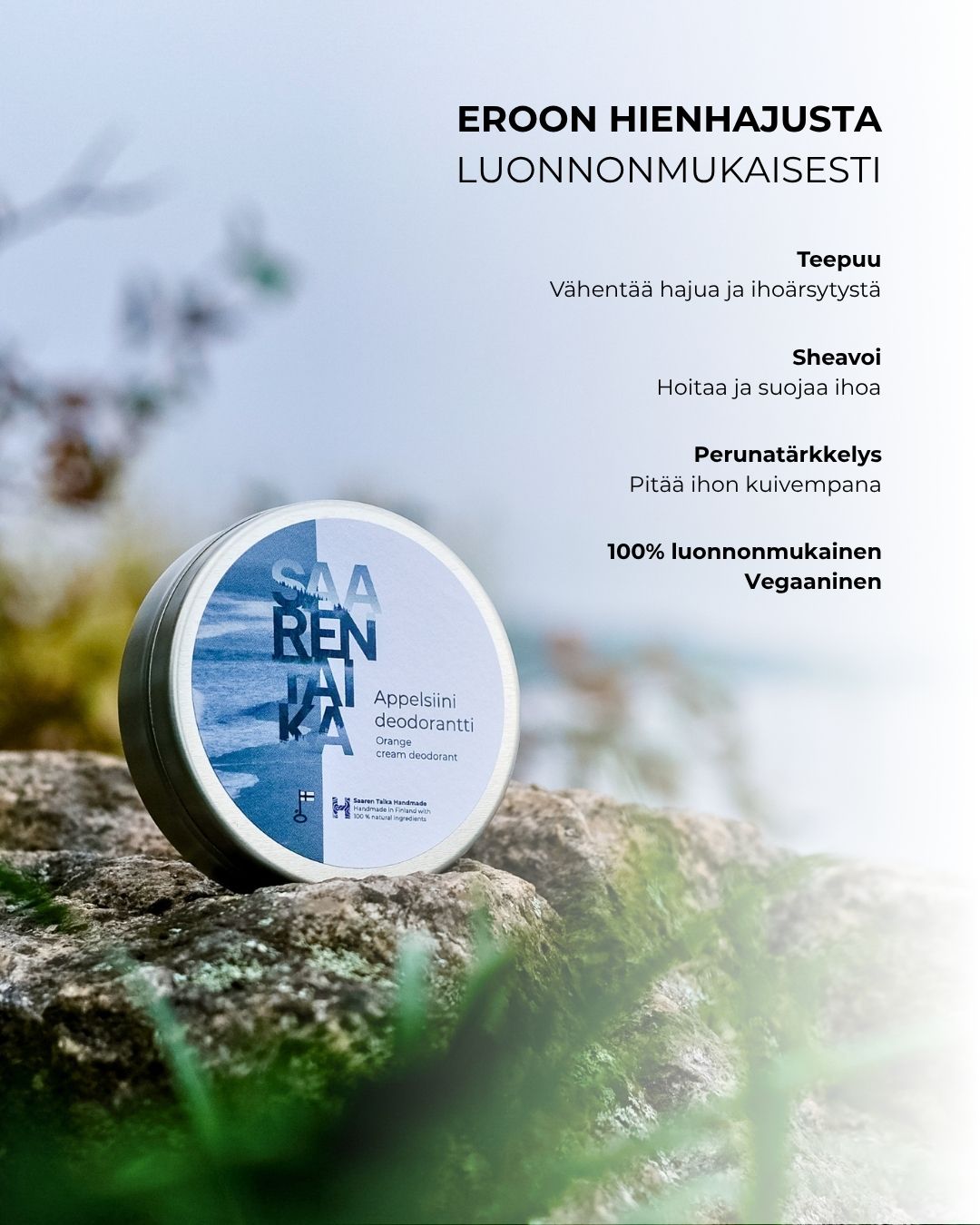 Saaren Taika voidedeodorantin teho ja raaka-aineet