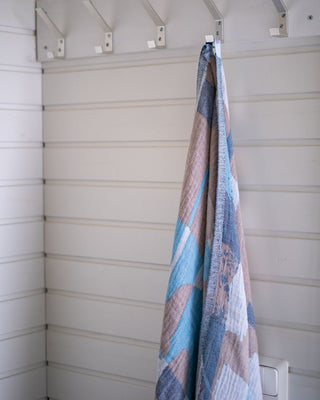 Hamam-pyyhe! Väre Turkoosi-Oranssi - Koko 90x175cm, 400g, 100% puuvillaa, käy myös isokokoisille Hamam-pyyhe Saaren Taika Decor