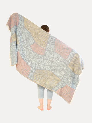 Hamam-pyyhe Kilpikonna Sininen ripustuslenkillä, 100% puuvillaa, 175x90cm, 440g