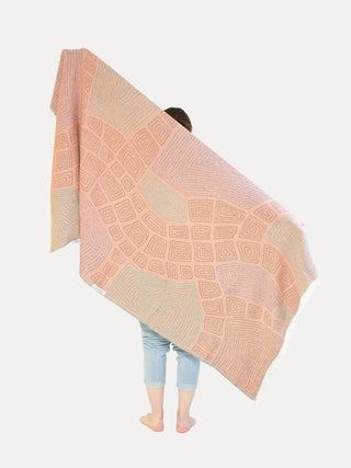 Hamam-pyyhe Kilpikonna Sininen ripustuslenkillä, 100% puuvillaa, 175x90cm, 440g