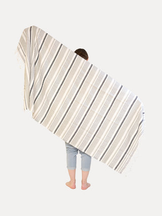 Hamam-pyyhe Pirteä Musta ripustuslenkillä, 100% puuvillaa, 175x100cm, 300g