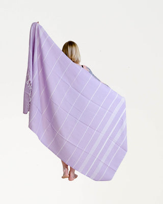 Hamam-pyyhe Sulo Lila ripustuslenkillä, 100% puuvillaa, 175x100cm, 250g