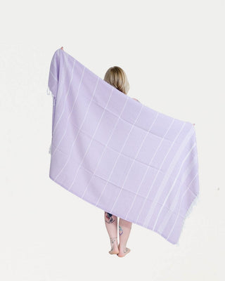 Hamam-pyyhe Sulo Lila ripustuslenkillä, 100% puuvillaa, 175x100cm, 250g