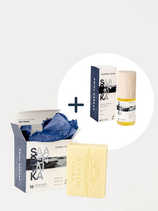 Saaren Taika Teepuu-ihonhoitosetti akneiholle, finneihin ja epäpuhtauksiin