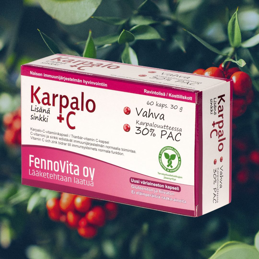 Karpalo + C-vit ja Sinkki, 60 kaps. - Fennovita