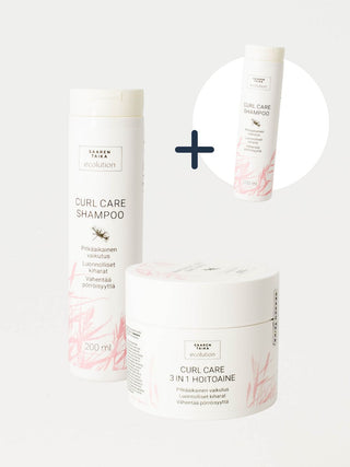 Kiharien hiusten Curl Care hiustenhoitosetti