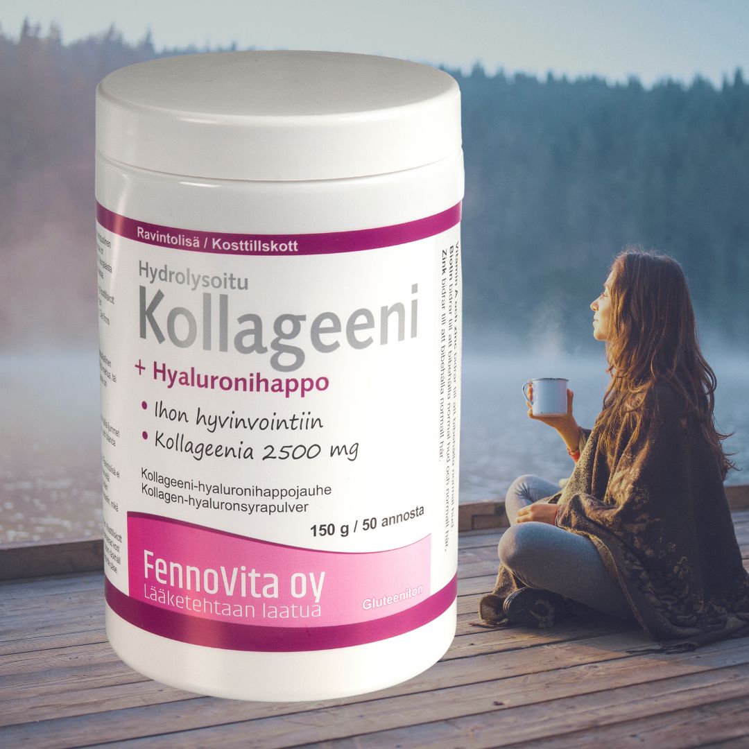 Kollageeni + Hyaluronihappojauhe, 150 g / 50 annosta - Fennovita