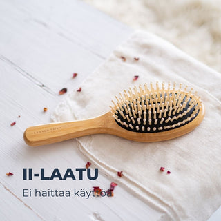 2-laatuinen Saaren Taika ekologinen bambu-hiusharja hellävaraiseen hiusten harjaamiseen.