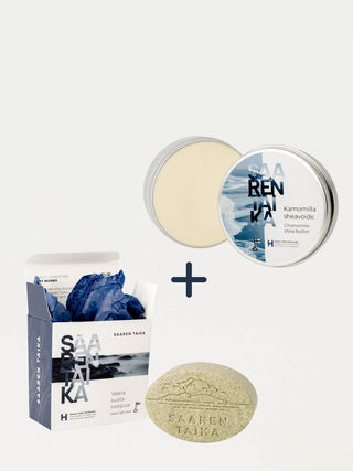 Psoriasiksen hoitoon sopiva hellävarainen, kosteuttava ja kutinaa rauhoittava ihonhoitosetti