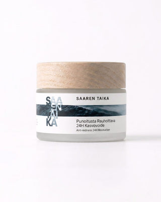 Punoitusta Rauhoittava 24H Kasvovoide on kehitetty vahvistamaan ihosi suojamuuria rakenteellisesti, rauhoittamaan ihosi hermopäätteitä ja hillitsemään pintaverisuonten reaktiivisuutta samanaikaisesti.