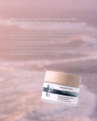 Punoitusta rauhoittava 24H kasvovoide, hajusteeton, vegaaninen, 98,8% luonnollista