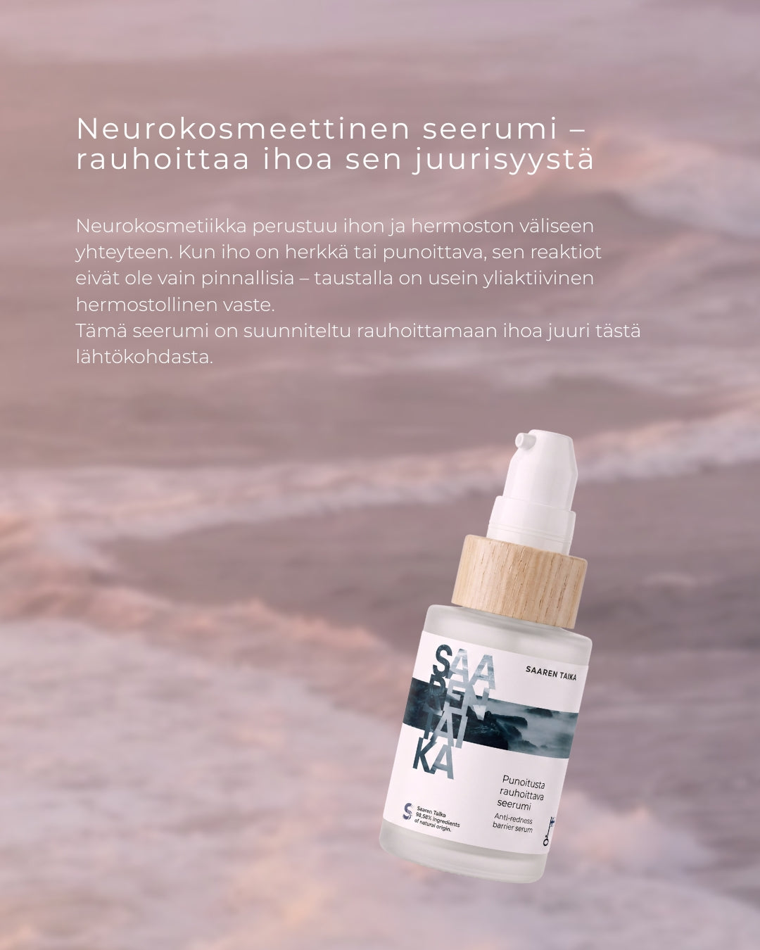 Punoitusta rauhoittava suojamuuria vahvistava seerumi, hajusteeton, vegaaninen, 98,6% luonnollista