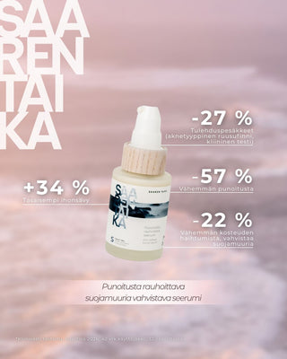 Punoitusta rauhoittava suojamuuria vahvistava seerumi ruusufinniin ja couperosaan taipuvalle iholle, hajusteeton, vegaaninen