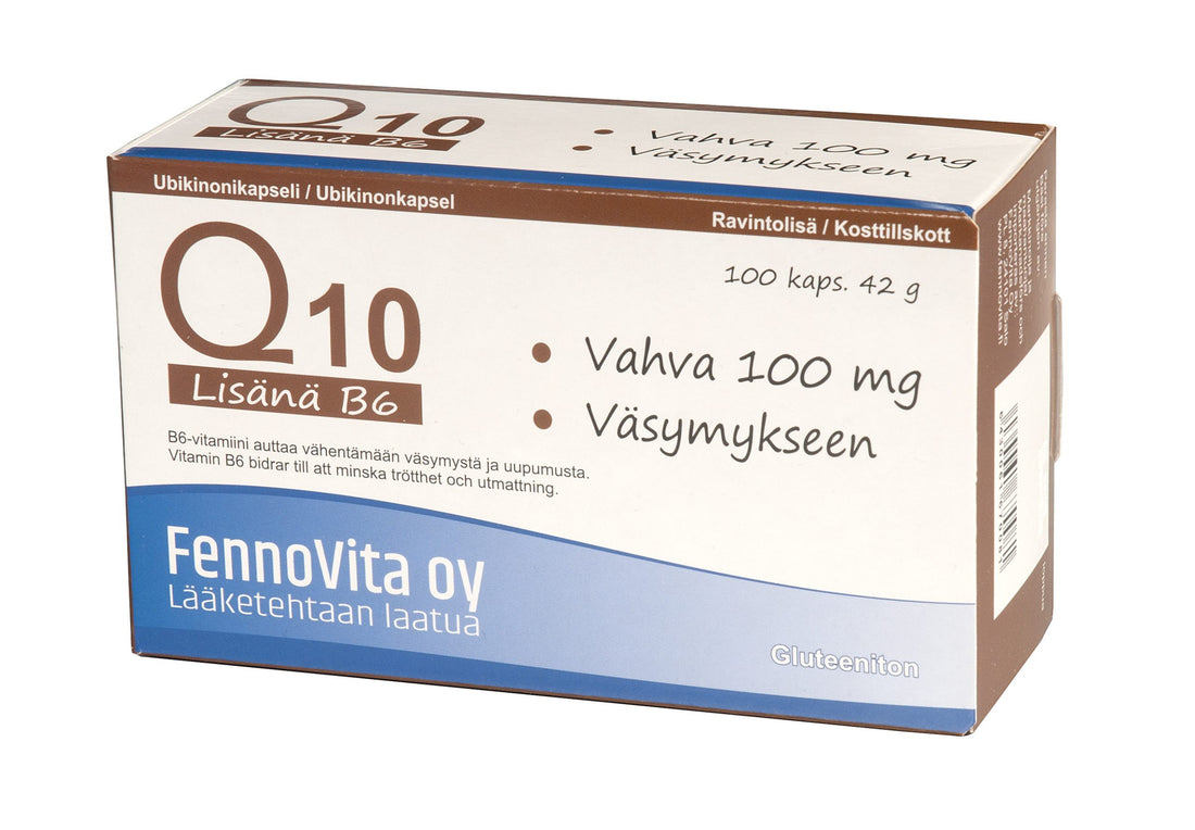 Ubikinonikapseli,  Vahva , 100 mg, Väsymykseen, 100 kaps. - Fennovita