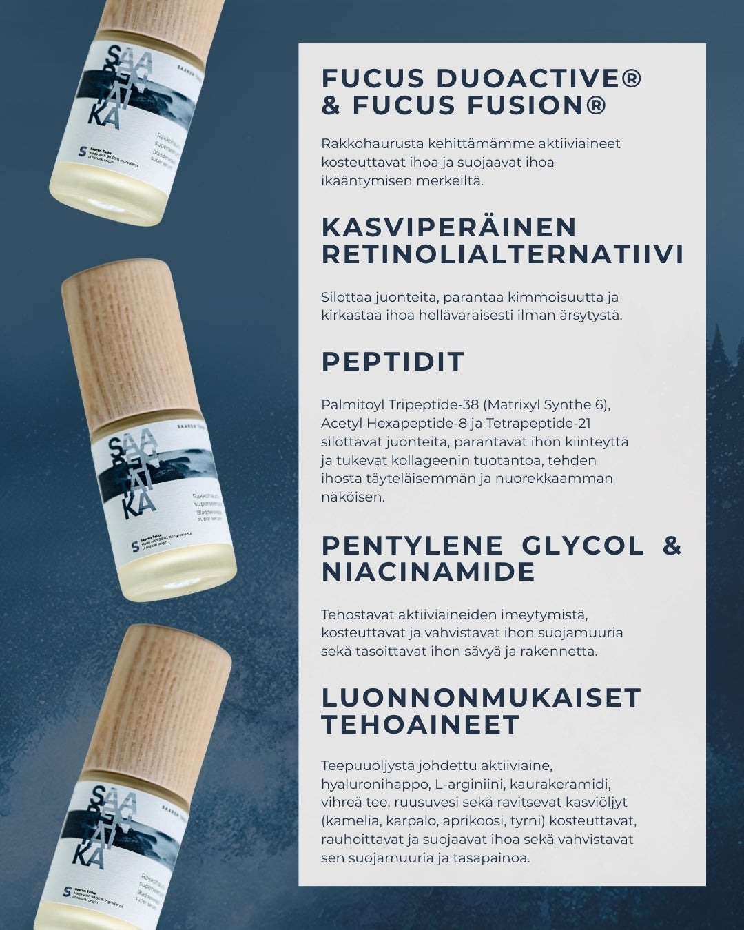 Bladderwrack super serum, peptides, retinol, hyaluronic acid, liver spots, wrinkles, pores