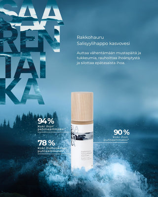 Rakkohauru Salisyylihappo kasvovesi, avaa ihohuokosia, epäpuhtaalle ja herkästi rasvoittuvalle iholle, vegaaninen, 99,85% luonnollista