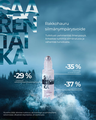 Rakkohauru silmänympärysvoide roll-on, turvotukseen, tummiin silmänalusiin ja juonteisiin, UNISEX, vegaaninen, hajusteeton