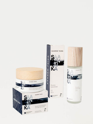 Saaren Taika tuotesetti sopii herkälle ja punoittavalle iholle sekä ruusufinniin