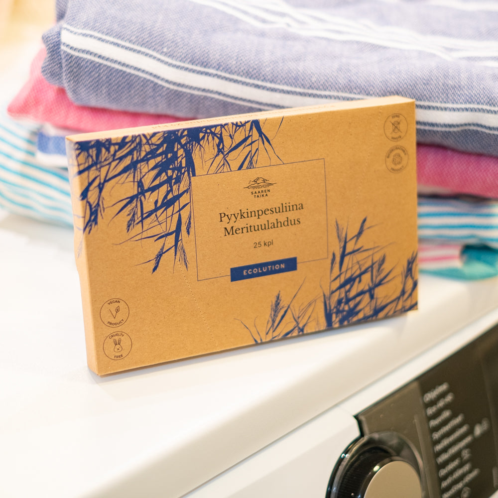 Nämä ympäristöystävälliset, Zero Waste -pyykinpesuliinat ovat tarkoitettu vähentämään sekä muovipakkausten että haitallisten kemikaalien määrää arjessasi. Saaren Taian pyykinpesuliinat ovat uusi innovaatio, joka käyttää patentoitua valmistusmenetelmää.