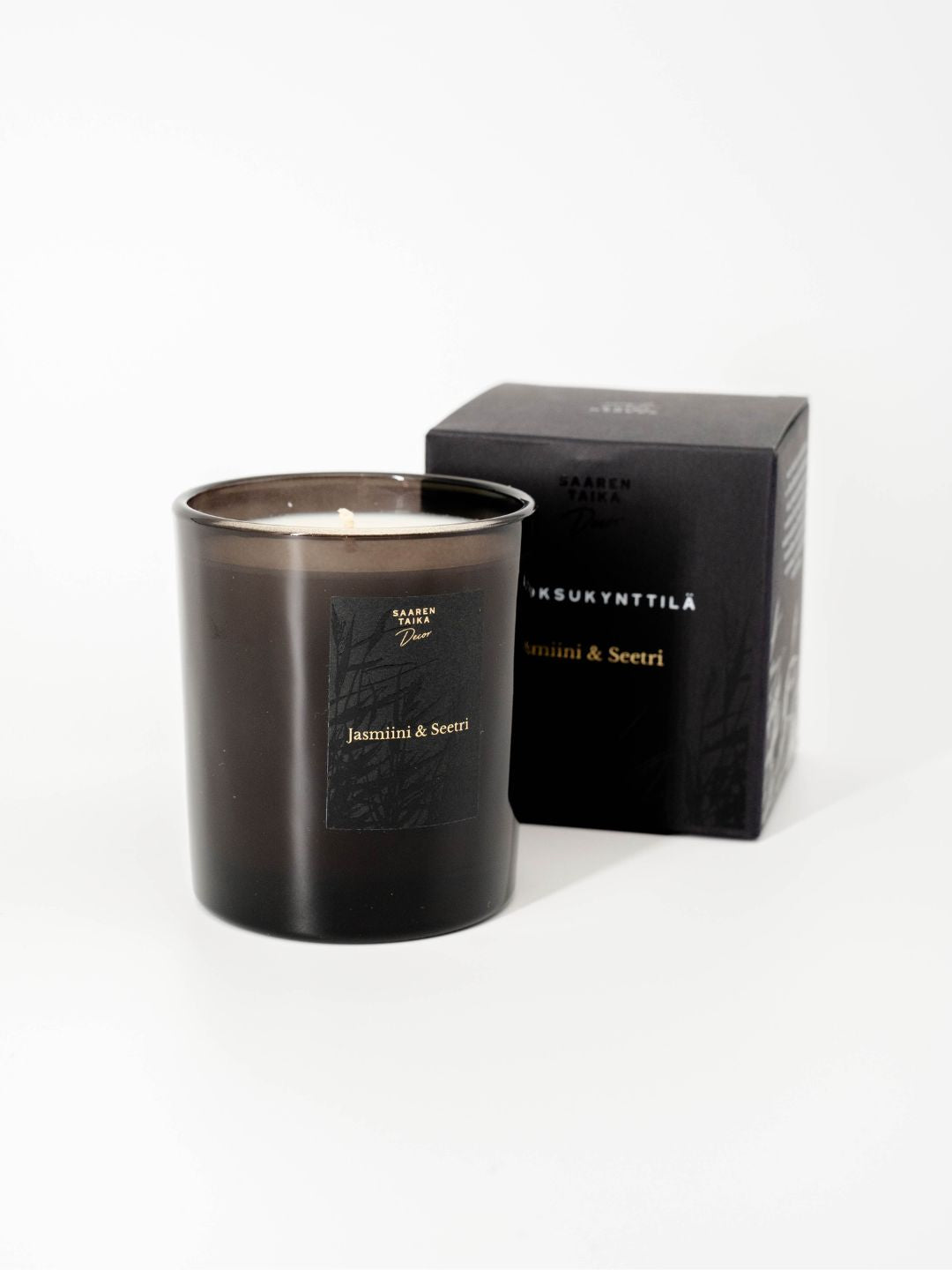 Tuoksukynttilä Jasmiini & Seetri, paloaika n. 45h, vegaaninen, palaa myrkyttömästi
