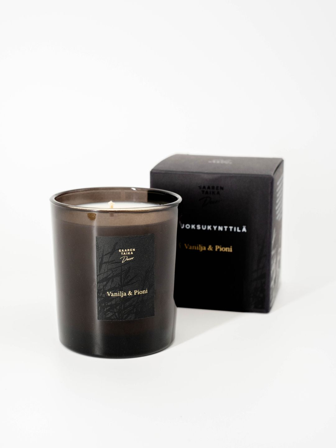 Tuoksukynttilä Vanilja & Pioni, paloaika n. 45h, vegaaninen, palaa myrkyttömästi