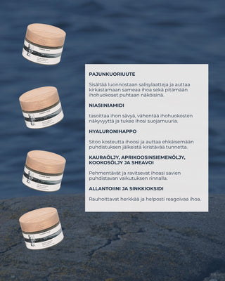 Syväpuhdistava Aktiivihiili Savi kasvonaamio, puhdistaa ihohuokoset ja vähentää mustapäitä kuivattamatta ihoasi, rasvoittuvalle ja akneen taipuvalle iholle