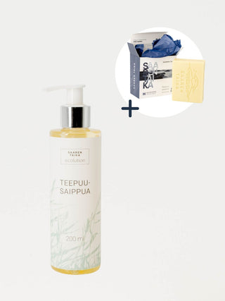 Teepuusaippuasetti - sis. Teepuusaippua (pala) ja Nestemäinen teepuusaippua