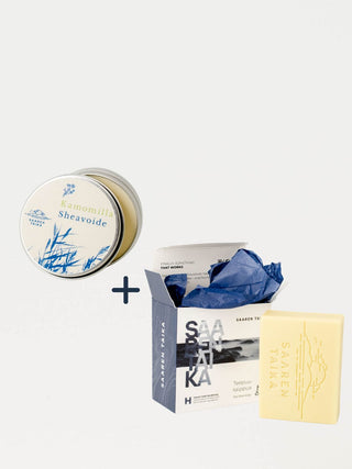 Luonnollinen tuotesetti sopii ärtyneen, kutisevan ja näppyläisen ihon sekä erilaisten ihottumien päivittäiseen hoitoon