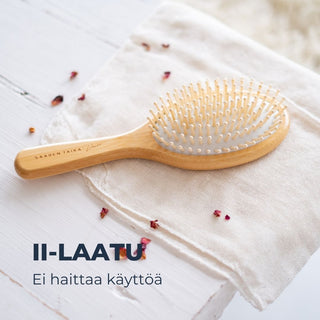 2-laatuinen ekologinen bambu-hiusharja hellävaraiseen hiusten harjaamiseen.