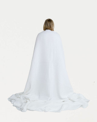 Päiväpeitto Vohveli Valkoinen, 100% puuvillaa - Saaren Taika Decor