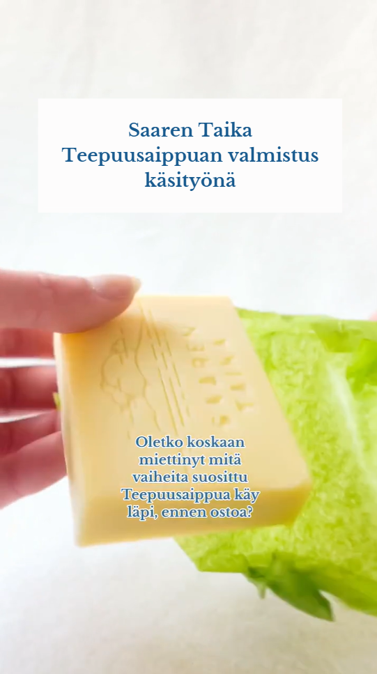 Dermatologisesti testattu teepuusaippua, joka vähentää aknea