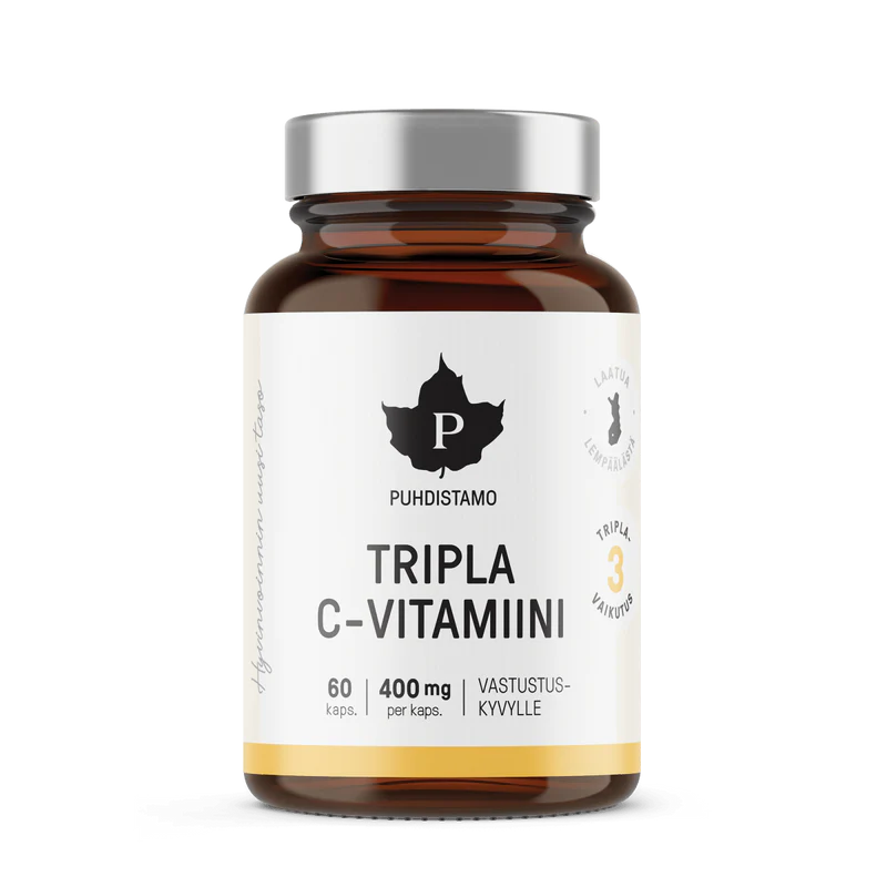 Tripla C-vitamiini, 60 kaps, vegaaninen - Puhdistamo