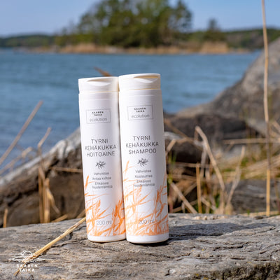 Tyrni kehäkukka shampoo - Sulfaatiton, vegaaninen, 94% luonnollista  - Saaren Taika Ecolution