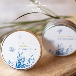 II-LAATU Voidedeodorantti Sitruunaruoho on UNISEX ,vegaaninen, luonnollinen, alumiiniton, soodaton ja luomu - Saaren Taika 🇫🇮 Voidedeodorantti Saaren Taika