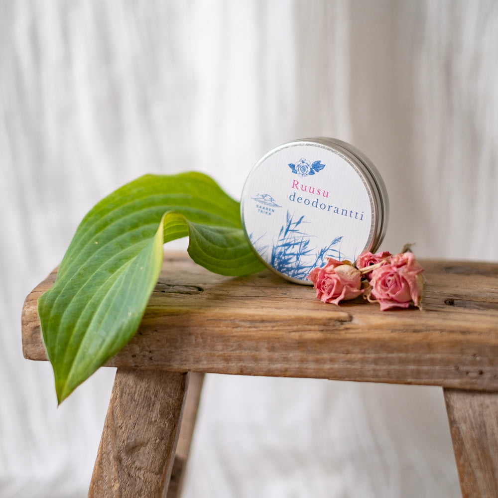 Krämdeodorant Rose är ekologisk, vegansk, läskfri och aluminiumfri, 50ml - Saaren Taika 🇫🇮