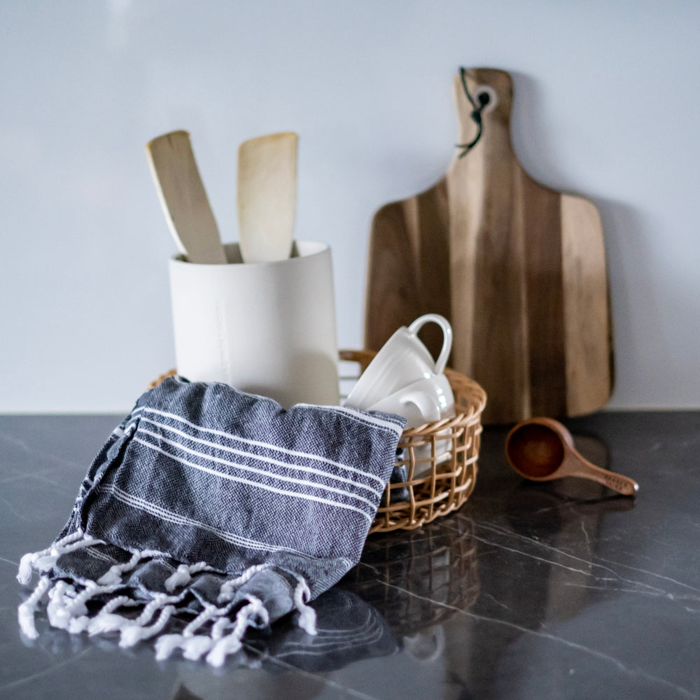 Hamam käsipyyhe/keittiöpyyhe! Sulo Musta, 100% puuvillaa, 50x100cm